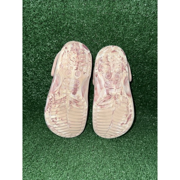 Crocs Classic Marbled Clog Womens Size 6 Mens Size 4 Pink Purple Slip On Sandals - Picture 7 of 8